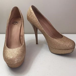 SM New York glitter heeled shoes